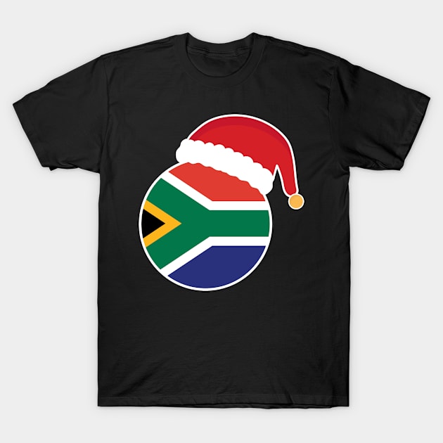 Christmas South Africa flag santa claus designs T-Shirt by D_designs